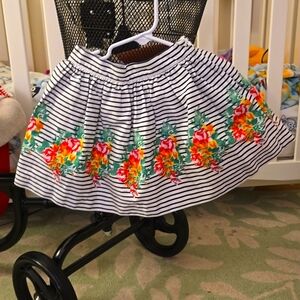 NWOT Janie and Jack Floral Stripped Full  Skirt- 18-24m